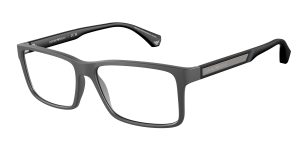 Emporio Armani EA3038 5126 แว่นสายตากรอบฉีดเทาเข้มด้าน Rectangle สำหรับผู้ชาย