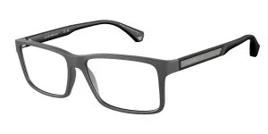 Emporio Armani EA3038 5126 แว่นสายตากรอบฉีดเทาเข้มด้าน Rectangle สำหรับผู้ชาย