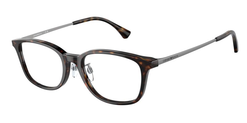 Emporio Armani EA3217D 5026 แว่นสายตาอะซิเตทฮาวานา Pillow Asian Fit สำหรับผู้ชาย
