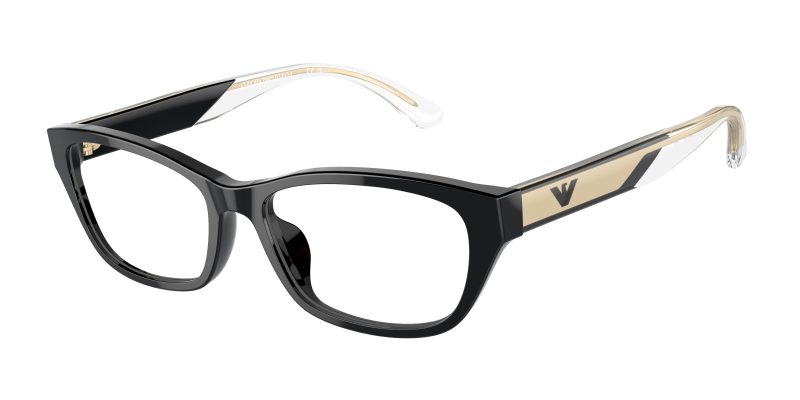Emporio Armani EA3238U 5017 แว่นสายตาอะซิเตทดำขัดเงา Cat-Eye สำหรับผู้หญิง