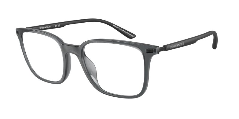 Emporio Armani EA3242U 6106 แว่นสายตากรอบฉีดดำโปร่งใส Square สำหรับผู้ชาย