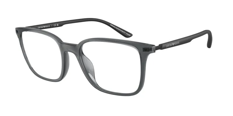Emporio Armani EA3242U 6106 แว่นสายตากรอบฉีดดำโปร่งใส Square สำหรับผู้ชาย