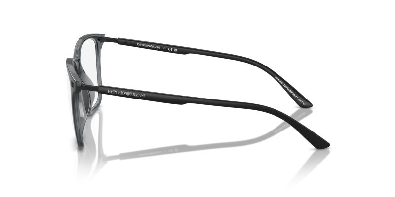แว่นสายตา Emporio Armani EA3242U 6106 มุมข้าง Square Translucent Black