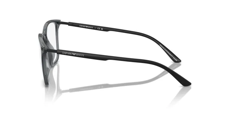 แว่นสายตา Emporio Armani EA3242U 6106 มุมข้าง Square Translucent Black