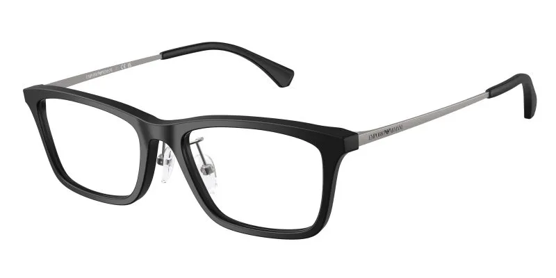 Emporio Armani EA3252D 5001 แว่นสายตาอะซิเตทดำด้าน Rectangle XL Asian Fit สำหรับผู้ชาย