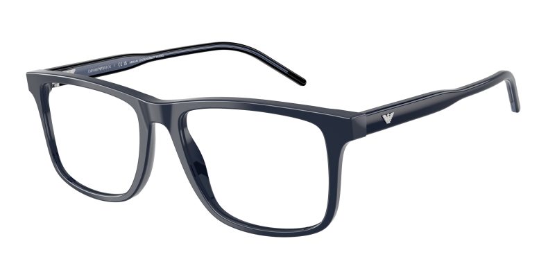 Emporio Armani EA3257F 6256 แว่นสายตาอะซิเตทน้ำเงินขัดเงา Square สำหรับผู้ชาย