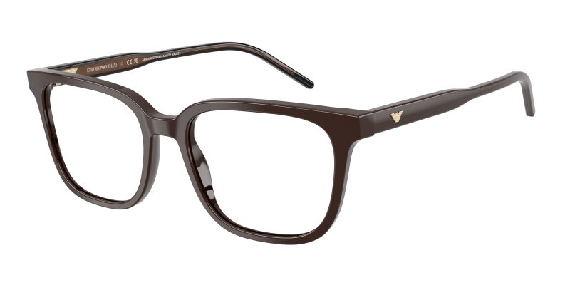 Emporio Armani EA3258F 6255 แว่นสายตาอะซิเตทน้ำตาลประกาย Square สำหรับผู้ชาย