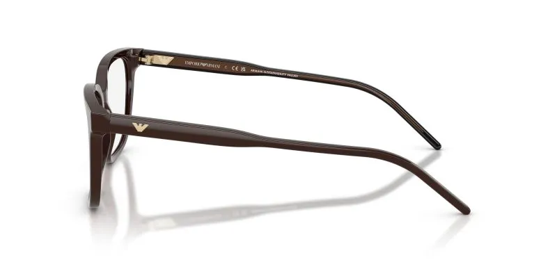 แว่นสายตา Emporio Armani EA3258F 6255 มุมข้าง Square Brown ขาทูโทน Translucent