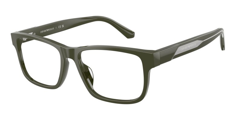 Emporio Armani EA3265U 6321 แว่นสายตาอะซิเตทเขียวประกาย Rectangle สำหรับผู้ชาย