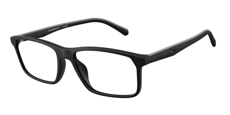 Emporio Armani EA3266U 5001 แว่นสายตากรอบฉีดดำด้านทรงหมอน สำหรับผู้ชาย