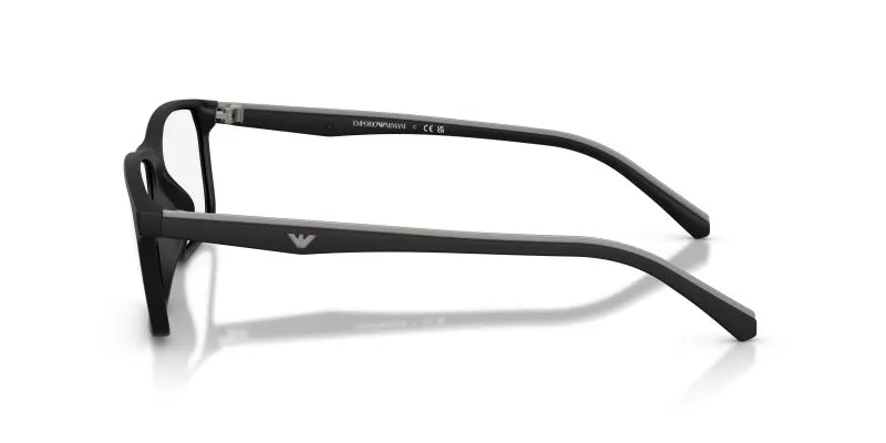 แว่นสายตา Emporio Armani EA3266U 5001 มุมข้าง ขากันเมทัลด้านตัดดำ Pillow Shape