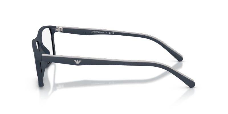 แว่นสายตา Emporio Armani EA3266U 5088 มุมข้าง Pillow Matte Blue ขาทูโทน