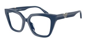 Emporio Armani EA3267U 6325 แว่นสายตาอะซิเตทน้ำเงินประกาย Cat-Eye สำหรับผู้หญิง