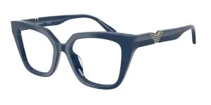 Emporio Armani EA3267U 6325 แว่นสายตาอะซิเตทน้ำเงินประกาย Cat-Eye สำหรับผู้หญิง