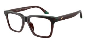 Emporio Armani EA3272U 6315 แว่นสายตาอะซิเตท Opal Brown Green Square Unisex