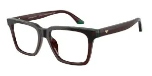 Emporio Armani EA3272U 6315 แว่นสายตาอะซิเตท Opal Brown Green Square Unisex