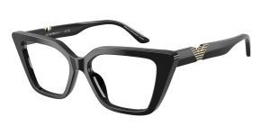 Emporio Armani EA3273U 5017 แว่นสายตาอะซิเตทดำขัดเงา Cat-Eye สำหรับผู้หญิง