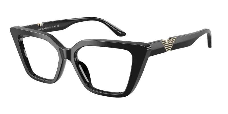 Emporio Armani EA3273U 5017 แว่นสายตาอะซิเตทดำขัดเงา Cat-Eye สำหรับผู้หญิง Emporio Armani EA3273U 5017 แว่นสายตาอะซิเตทดำขัดเงา Cat-Eye สำหรับผู้หญิง