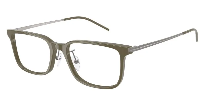Emporio Armani EA3275D 6337 แว่นสายตาอะซิเตทเขียวเข้ม Rectangle XXL Asian Fit สำหรับผู้ชาย