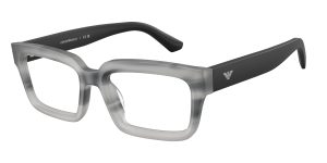 Emporio Armani EA3277U 6367 แว่นสายตาอะซิเตท Striped Havana Grey Rectangle Unisex