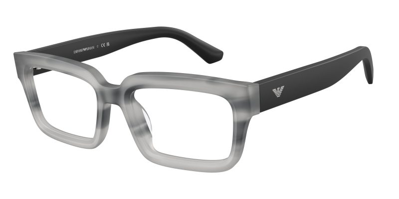 Emporio Armani EA3277U 6367 แว่นสายตาอะซิเตท Striped Havana Grey Rectangle Unisex