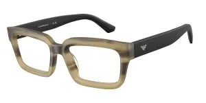Emporio Armani EA3277U 6369 แว่นสายตาอะซิเตท Striped Havana Green Rectangle Unisex