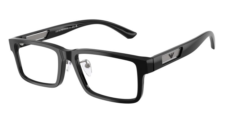 Emporio Armani EA3278F 5017 แว่นสายตาอะซิเตทดำขัดเงา Rectangle สำหรับผู้ชาย