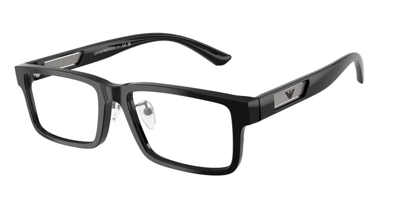 Emporio Armani EA3278F 5017 แว่นสายตาอะซิเตทดำขัดเงา Rectangle สำหรับผู้ชาย