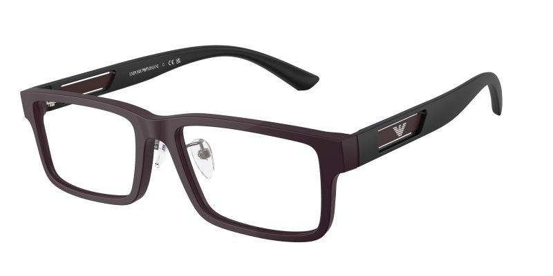 Emporio Armani EA3278F 6371 แว่นสายตาอะซิเตทพลัมด้าน Rectangle สำหรับผู้ชาย
