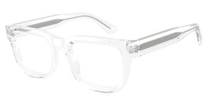 Emporio Armani EA3279F 6344 แว่นสายตาอะซิเตท Crystal Clear Square สำหรับผู้ชาย