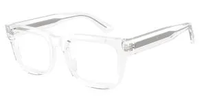 Emporio Armani EA3279F 6344 แว่นสายตาอะซิเตท Crystal Clear Square สำหรับผู้ชาย