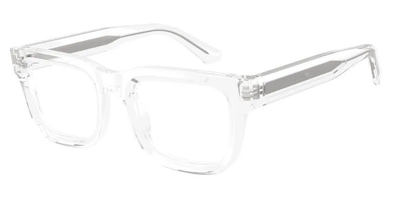 Emporio Armani EA3279F 6344 แว่นสายตาอะซิเตท Crystal Clear Square สำหรับผู้ชาย Emporio Armani EA3279F 6344 แว่นสายตาอะซิเตท Crystal Clear Square สำหรับผู้ชาย