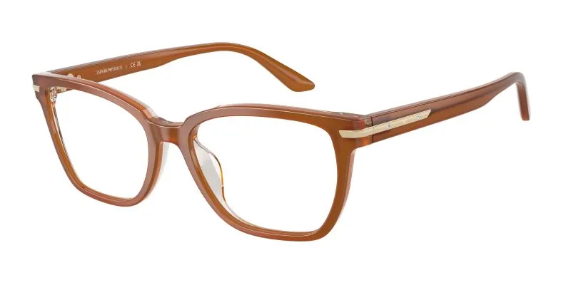 Emporio Armani EA3282BU 6376 แว่นสายตาอะซิเตท Tobacco Cat-Eye สำหรับผู้หญิง