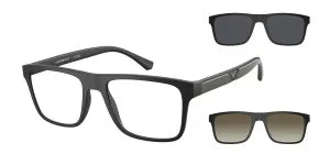 Emporio Armani EA4115 58531W แว่นกันแดดกรอบฉีดดำตัดเขียวเลนส์ใส สำหรับผู้ชาย