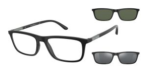 Emporio Armani EA4160 50421W แว่นกันแดดกรอบฉีดดำด้านเลนส์ใส สำหรับผู้ชาย