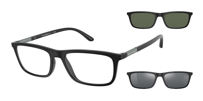 Emporio Armani EA4160 50421W แว่นกันแดดกรอบฉีดดำด้านเลนส์ใส สำหรับผู้ชาย