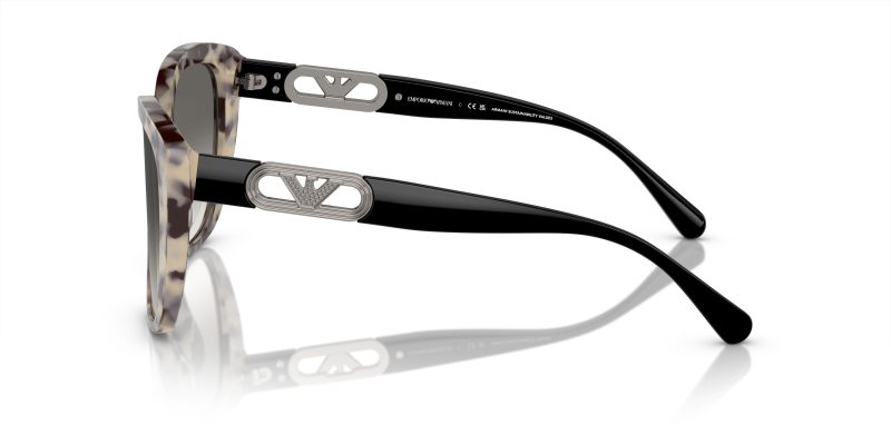 แว่นกันแดด Emporio Armani EA4214U 605811 มุมข้าง Butterfly Havana Cream