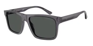Emporio Armani EA4232F 610687 แว่นกันแดดอะซิเตทเทาโปร่งใส Square Smoke สำหรับผู้ชาย