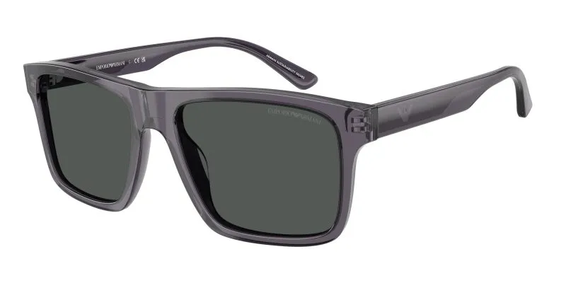 Emporio Armani EA4232F 610687 แว่นกันแดดอะซิเตทเทาโปร่งใส Square Smoke สำหรับผู้ชาย Emporio Armani EA4232F 610687 แว่นกันแดดอะซิเตทเทาโปร่งใส Square Smoke สำหรับผู้ชาย