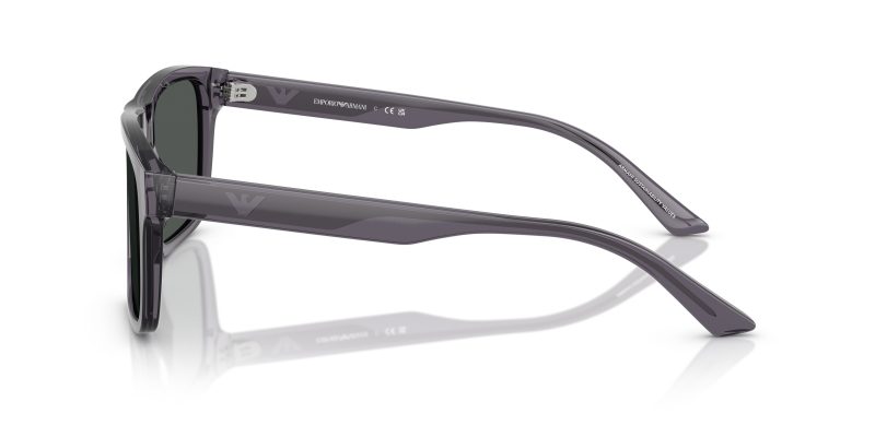 แว่นกันแดด Emporio Armani EA4232F 610687 มุมข้าง Square Translucent Grey