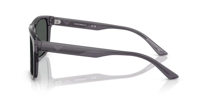 แว่นกันแดด Emporio Armani EA4232F 610687 มุมข้าง Square Translucent Grey
