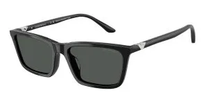 Emporio Armani EA4239U 501787 แว่นกันแดดอะซิเตทดำ Rectangle XL เลนส์เทาเข้ม