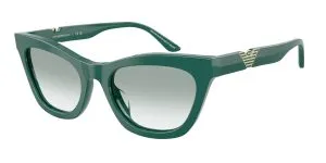 Emporio Armani EA4259U 63248E แว่นกันแดดอะซิเตทเขียวประกาย Cat-Eye สำหรับผู้หญิง