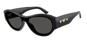 Emporio Armani EA4265U 501787 แว่นกันแดดอะซิเตทดำ Shield Wrap Y2K สำหรับผู้หญิง