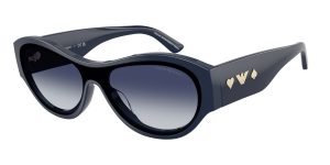 Emporio Armani EA4265U 60398S แว่นกันแดดอะซิเตทน้ำเงิน Shield Wrap Y2K สำหรับผู้หญิง