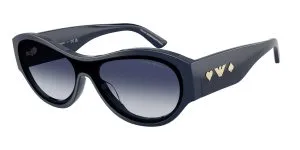 Emporio Armani EA4265U 60398S แว่นกันแดดอะซิเตทน้ำเงิน Shield Wrap Y2K สำหรับผู้หญิง