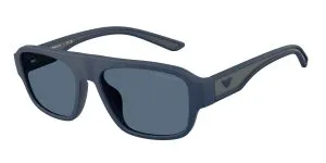 Emporio Armani EA4266U 618580 แว่นกันแดดกรอบฉีดเคลือบยางน้ำเงินด้าน Irregular เลนส์น้ำเงินเข้ม Unisex