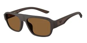 Emporio Armani EA4266U 618673 แว่นกันแดดกรอบฉีดเคลือบยางน้ำตาลแมท Irregular เลนส์น้ำตาล Unisex