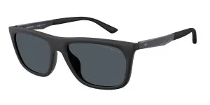 Emporio Armani EA4272U 637387 แว่นกันแดดกรอบฉีดดำด้าน Pillow XXL เลนส์เทาเข้ม สำหรับผู้ชาย