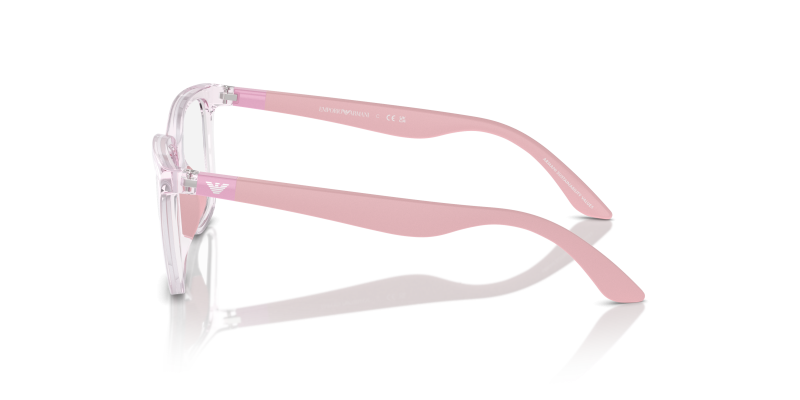 แว่นสายตา Emporio Armani EK3006F 6140 มุมข้าง ชมพูโปร่งใสประกาย